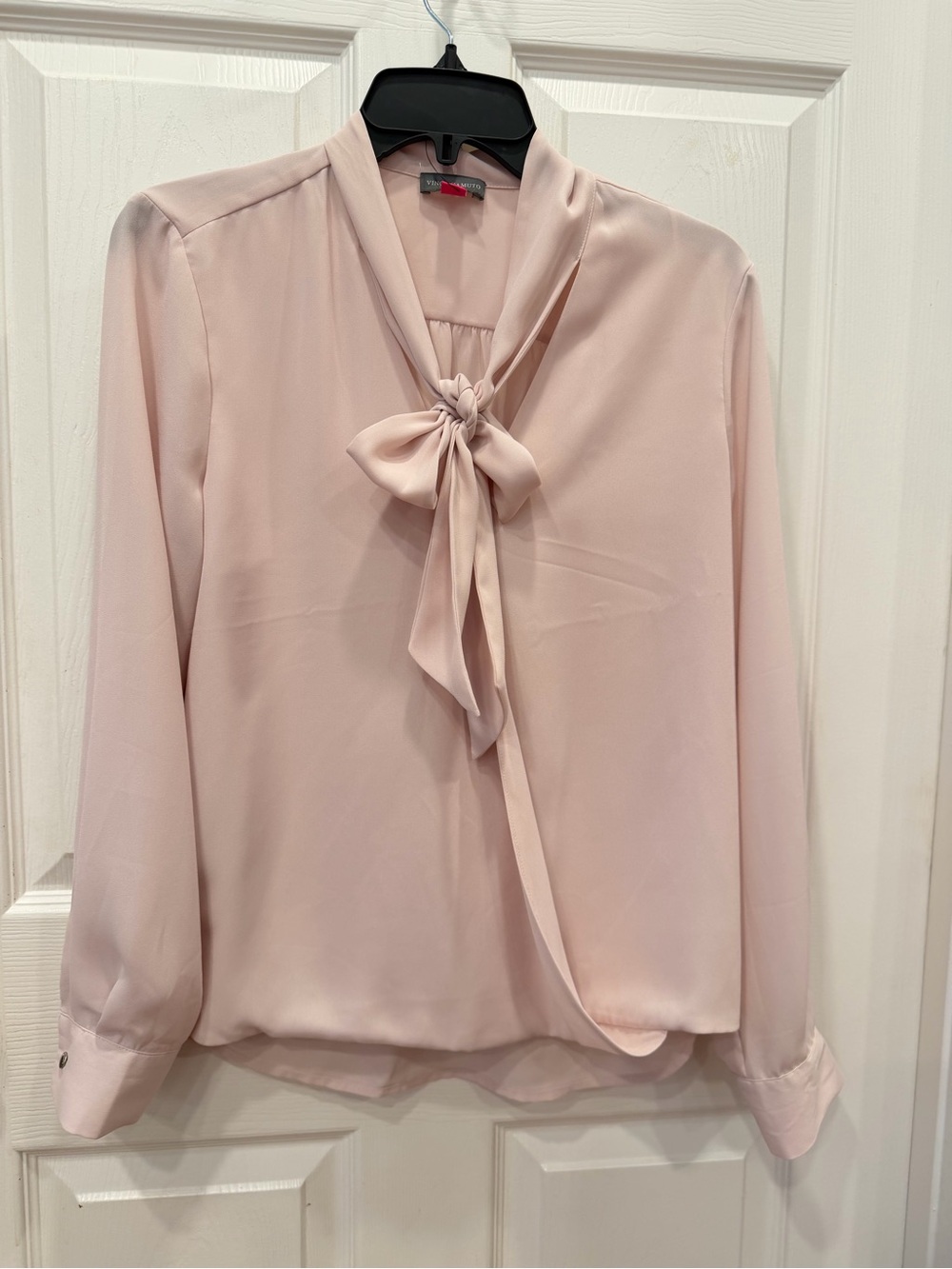 Vince Camuto Light Pink Tie-Neck Blouse
